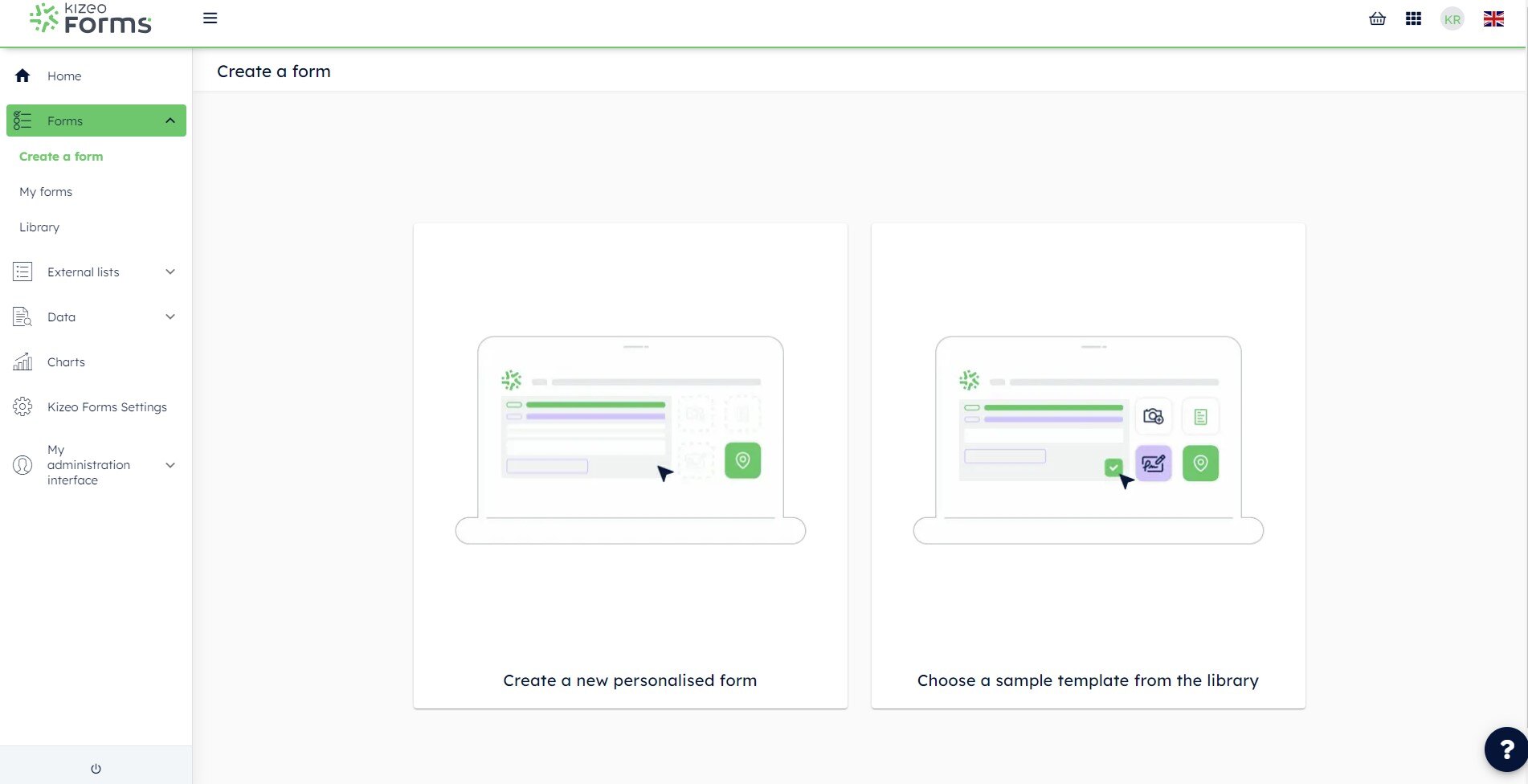 create or choose a template