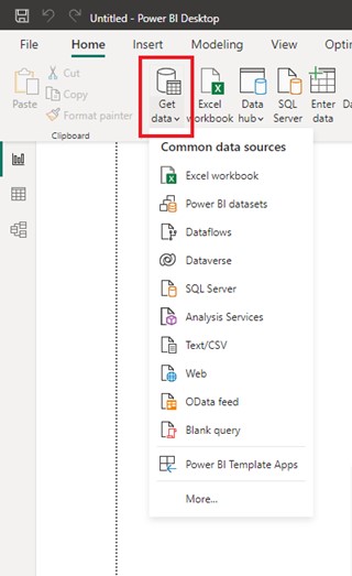 power bi get data