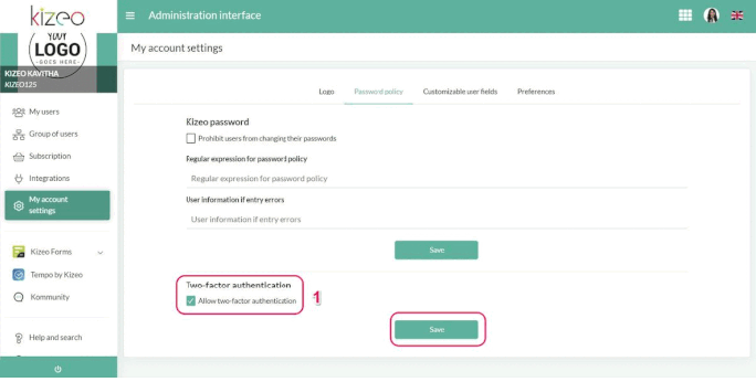 two factor authentication setup