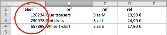 Clothes-Excel-list