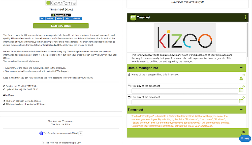 Deatiled information of the form