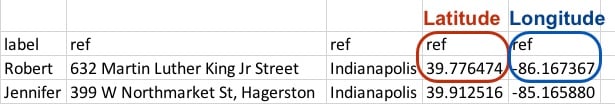 Excel File With GPS Coordinates