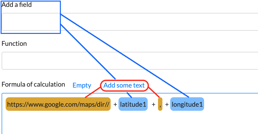 Display calculation field for Google Maps