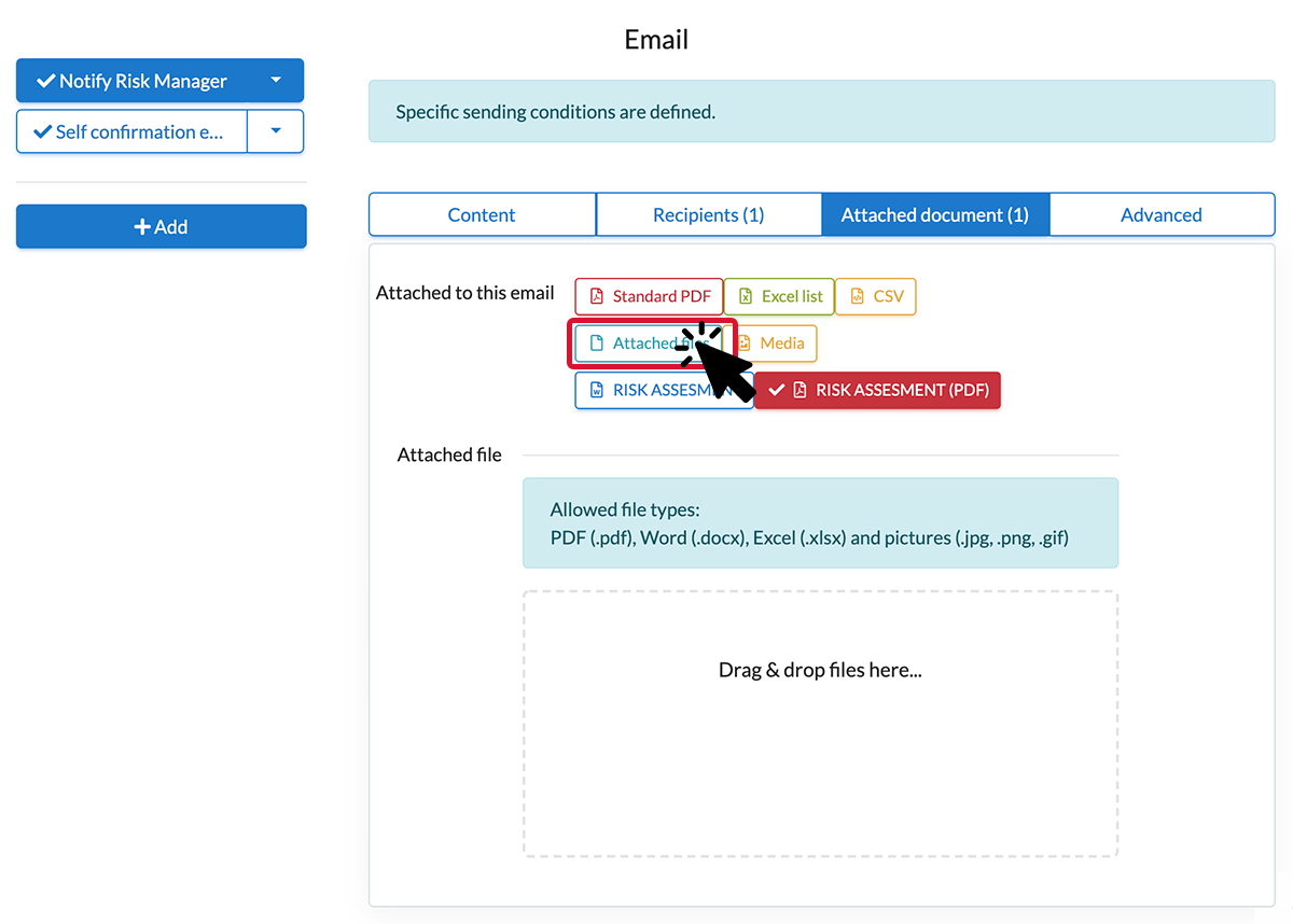 Attached files in email Attached files in email
