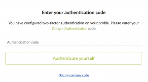 enter authentification code