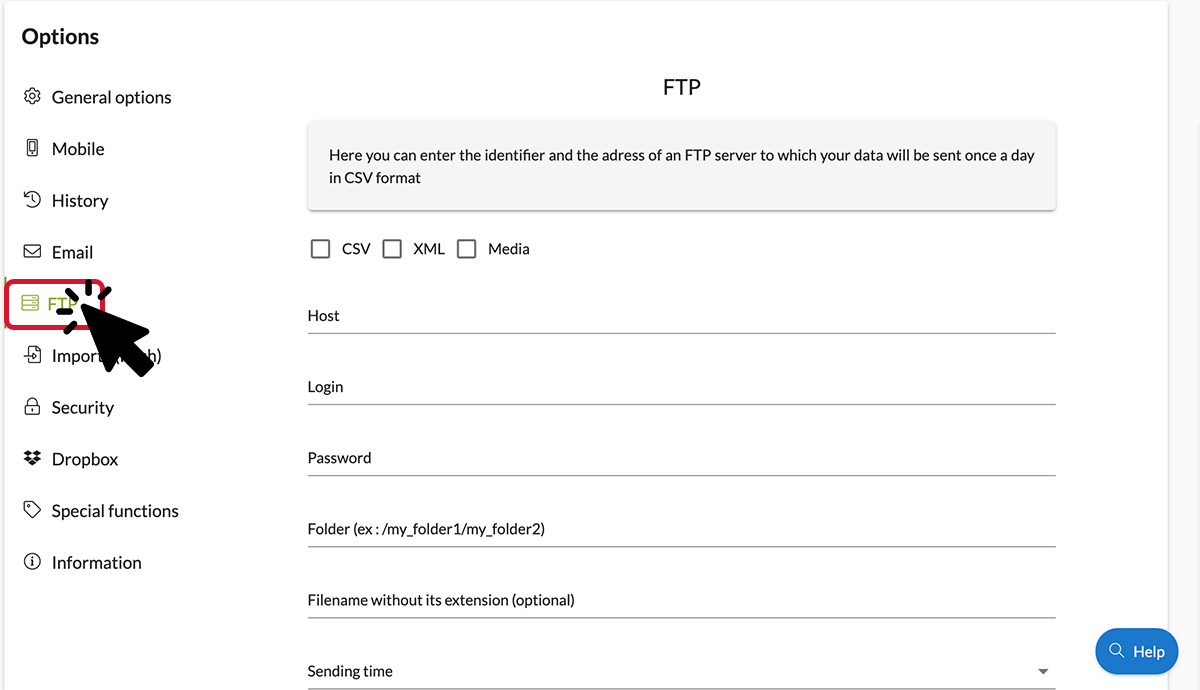 FTP options FTP options