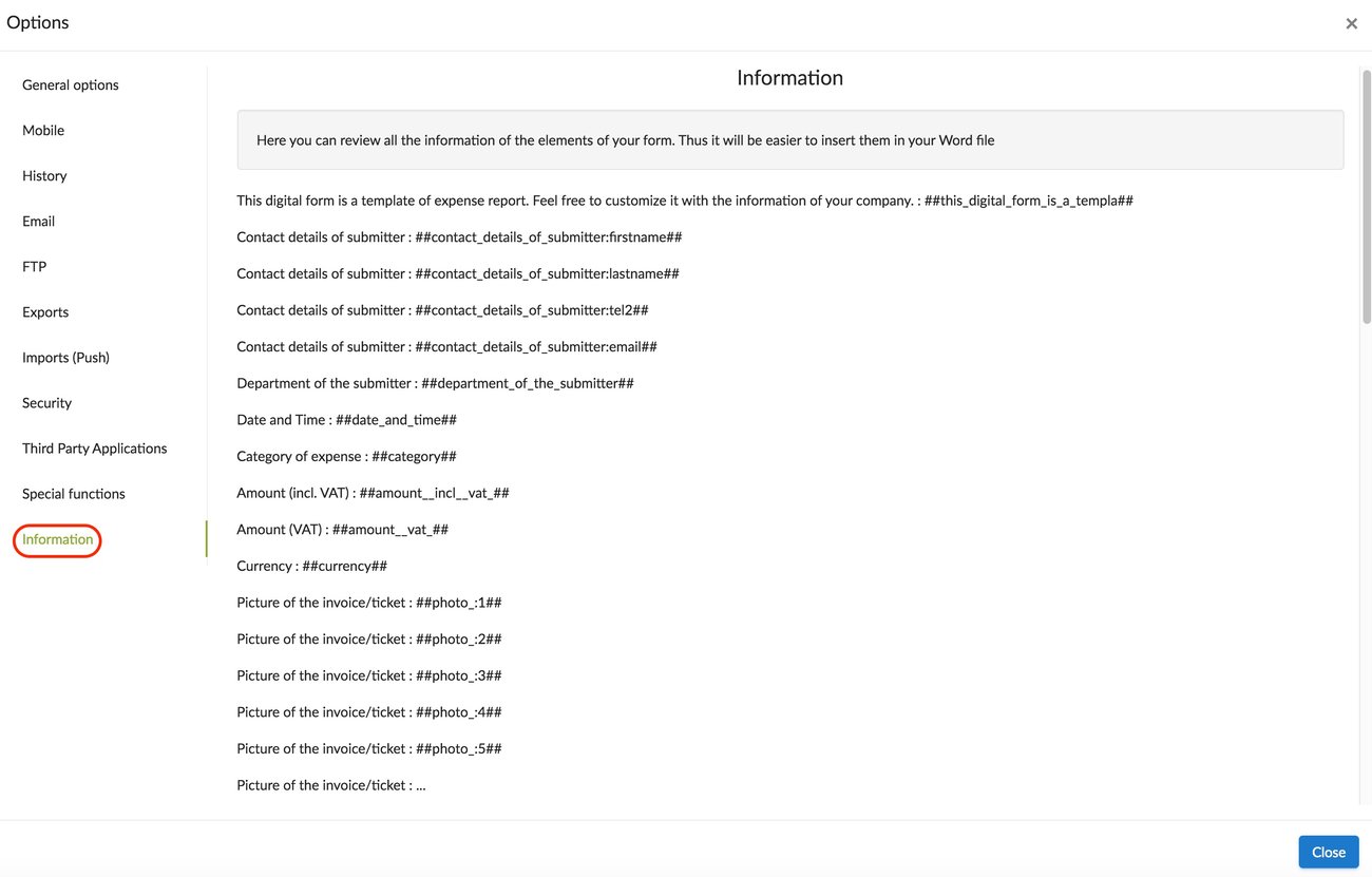 options information