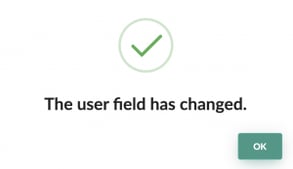 the customizable user field has been modified