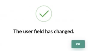 the customizable user field has been modified