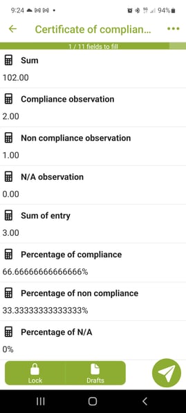 compliance form on mobile