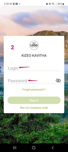 Enter login and password
