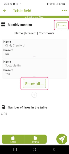 delete or modify a table