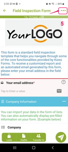 option on the form